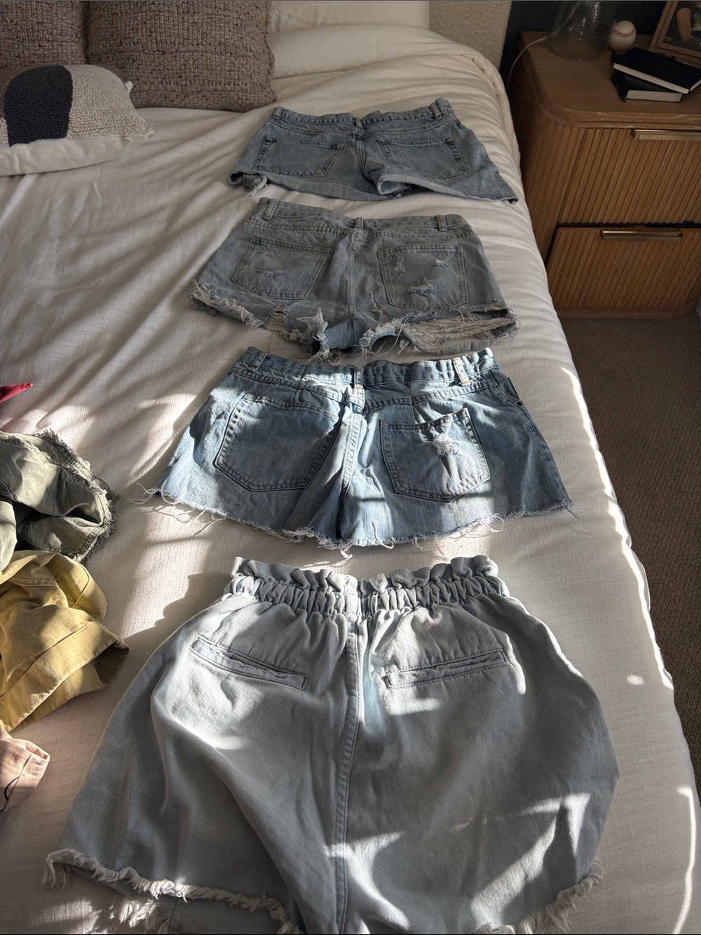 Distressed BUNDLE Denim Women’s Shorts - BLUE size 4/6 With 4 CROP TANKS